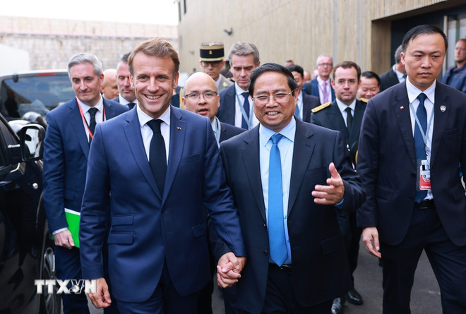 Thủ tướng Phạm Minh Chính hội kiến Tổng thống Pháp Emmanuel Macron -0