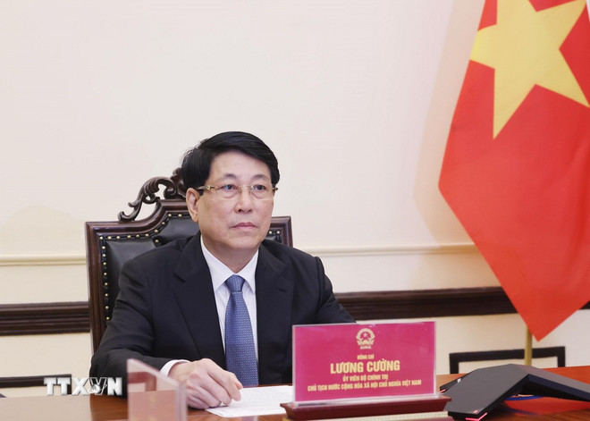 Chủ tịch nước Lương Cường điện đàm với Tổng thống Hàn Quốc Lee Jae Myung -1