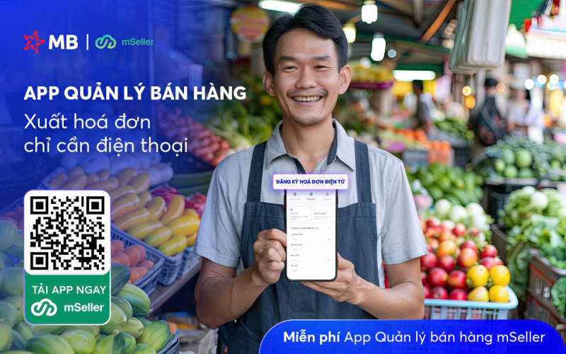 MB tặng miễn phí app quản lý bán hàng, xuất hoá đơn điện tử chỉ cần điện thoại -0