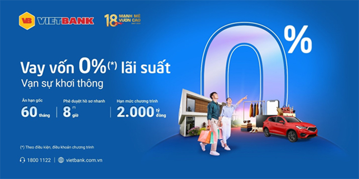 Vietbank triển khai gói vay 2.000 tỷ đồng, vay vốn 0% lãi suất -0