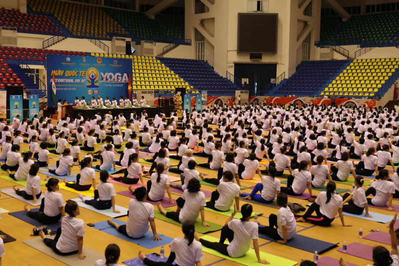 Đại sứ Ấn Độ đồng diễn Yoga với người dân Việt Nam -0