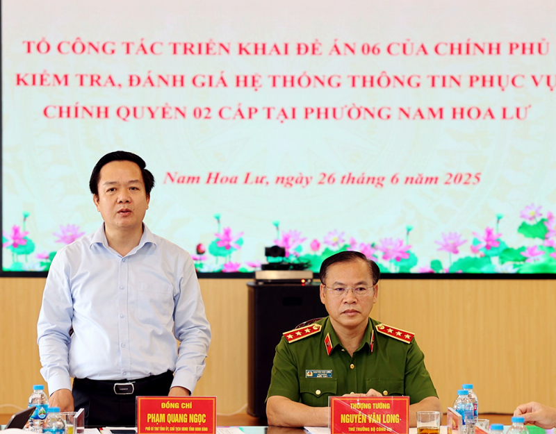 Thứ trưởng Bộ Công an kiểm tra, đánh giá hệ thống dịch vụ công 2 cấp tại tỉnh Ninh Bình sau khi hợp nhất -0