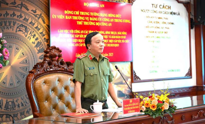 Deputy Minister Dang Hong Duc works with police departments of Lam Dong, Dak Nong and Binh Thuan provinces -0