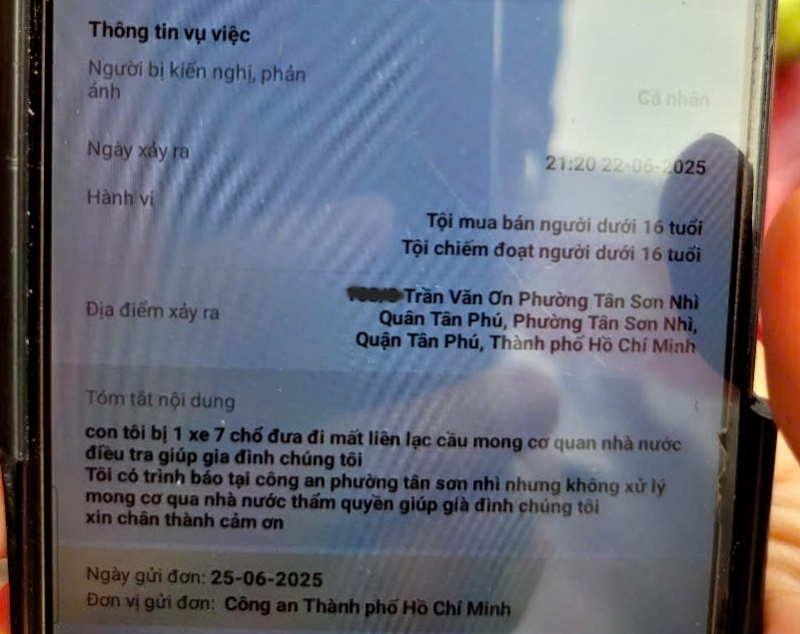 Một học sinh lớp 10 ở TP Hồ Chí Minh bỗng nhiên mất tích 6 ngày nay -0