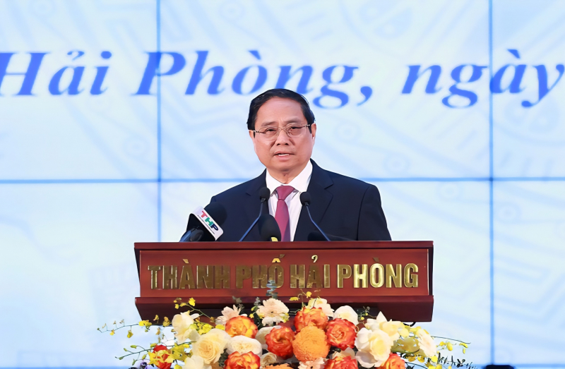 Thủ tướng Chính phủ Phạm Minh Chính dự Lễ công bố sáp nhập TP Hải Phòng và tỉnh Hải Dương -0