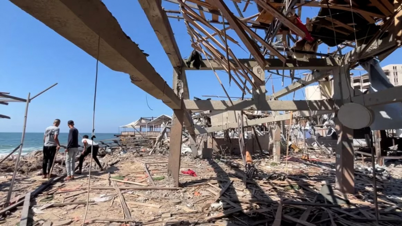 Quán cà phê ở Gaza trúng bom Israel, 39 người Palestine thiệt mạng -0