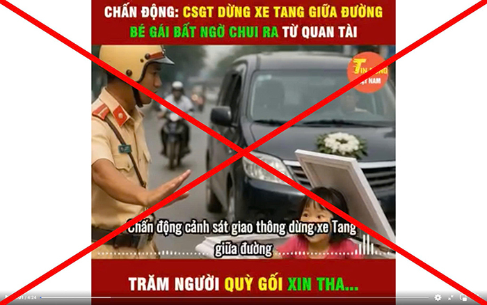 Chấn động: CSGT dừng xe tang giữa đường, bé gái bất ngờ chui ra từ quan tài” là sai sự thật -0