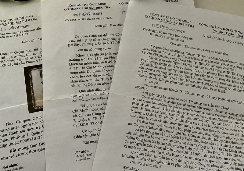 Cơ quan Cảnh sát điều tra tìm chủ sở hữu các phương tiện trong nhiều vụ án -0