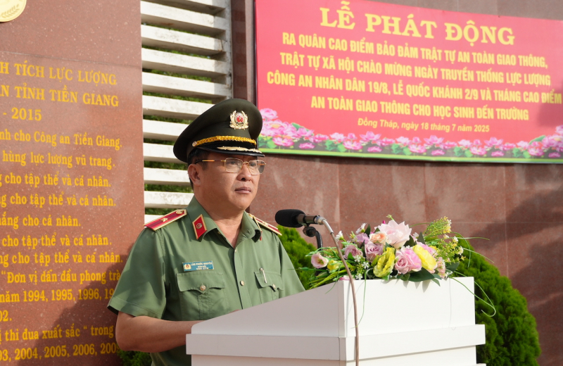 3. thiếu tướng lâm phước nguyên, giám đốc công an tỉnh phát biểu chỉ đạo tại buổi lễ. ảnh trọng tín.jpeg -0