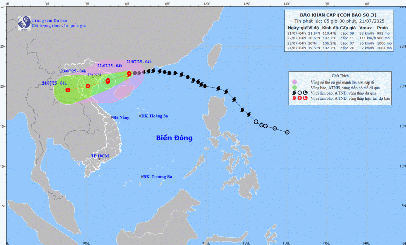 Bão số 3 cách Quảng Ninh - Hải Phòng khoảng 275km, mưa lớn toàn miền Bắc -0