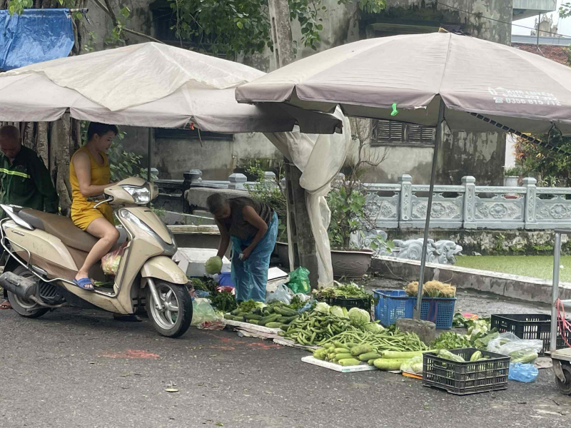 Thịt lợn, rau xanh đắt hàng trước giờ bão số 3 Wipha đổ bộ đất liền -0