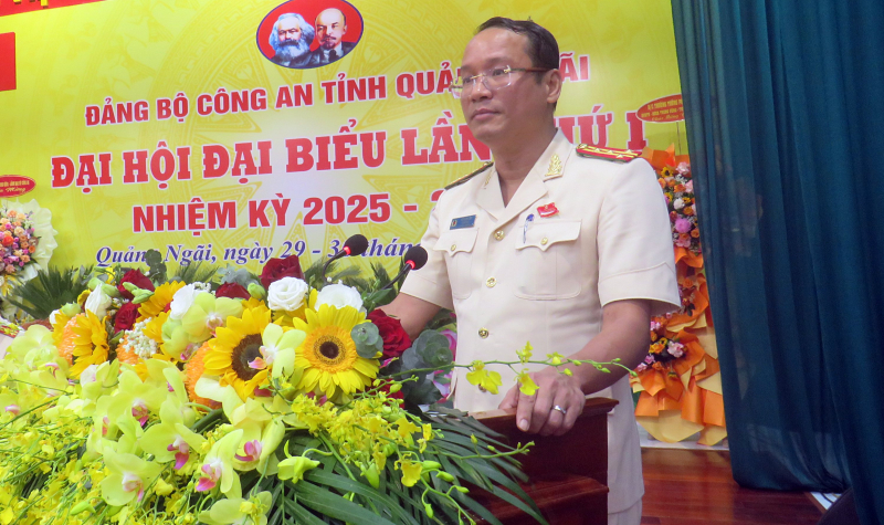 Thứ trưởng Phạm Thế Tùng chỉ đạo Đại hội Đảng bộ Công an tỉnh Quảng Ngãi -0