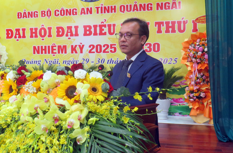 Thứ trưởng Phạm Thế Tùng chỉ đạo Đại hội Đảng bộ Công an tỉnh Quảng Ngãi -0