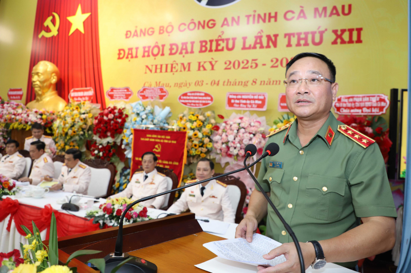 Thứ trưởng Phạm Thế Tùng dự Đại hội Đảng bộ Công an tỉnh Cà Mau -0