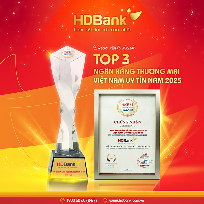 HDBank giữ vị trí thứ 3 Top ngân hàng niêm yết uy tín và hiệu quả nhất Việt Nam -0