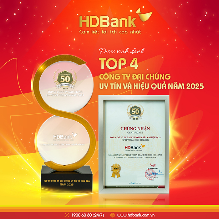 HDBank giữ vị trí thứ 3 Top ngân hàng niêm yết uy tín và hiệu quả nhất Việt Nam -1