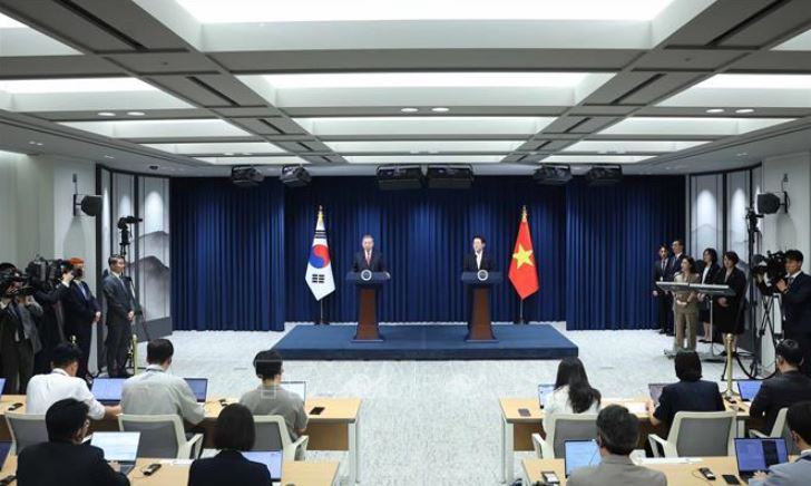 Tổng Bí thư Tô Lâm và Tổng thống Hàn Quốc Lee Jae Myung gặp gỡ báo chí -0