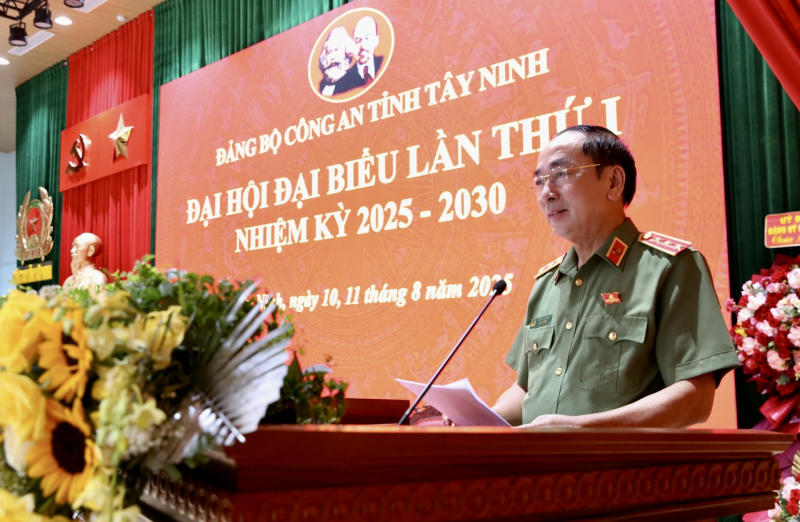 Thứ trưởng Trần Quốc Tỏ dự Đại hội Đảng bộ tại Công an tỉnh Tây Ninh -0