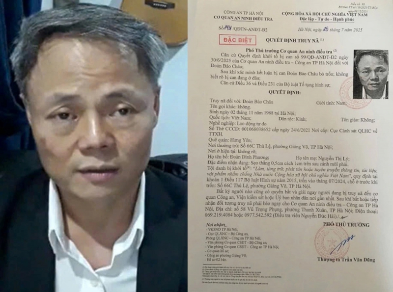 Công an Hà Nội truy nã đối tượng Đoàn Bảo Châu -0