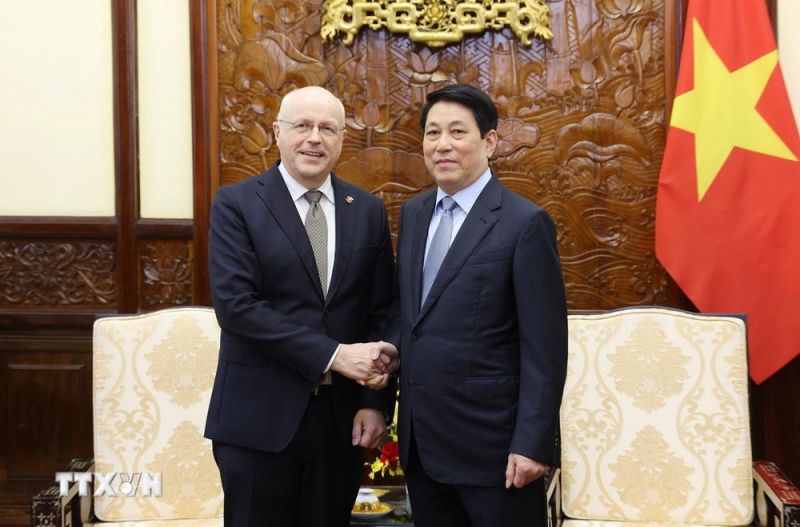 Chủ tịch nước Lương Cường tiếp Đại sứ Phần Lan đến chào từ biệt -0