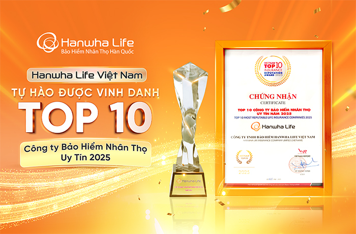 Hanwha Life Việt Nam 9 năm liên tiếp vào “Top 10 Công ty Bảo hiểm nhân thọ uy tín” -0
