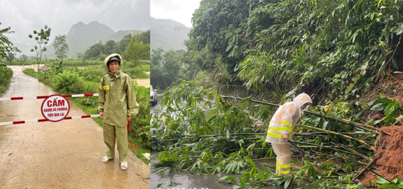 CSGT cắm chốt, phân luồng tại nhiều điểm sạt lở trên Quốc lộ 47 -0