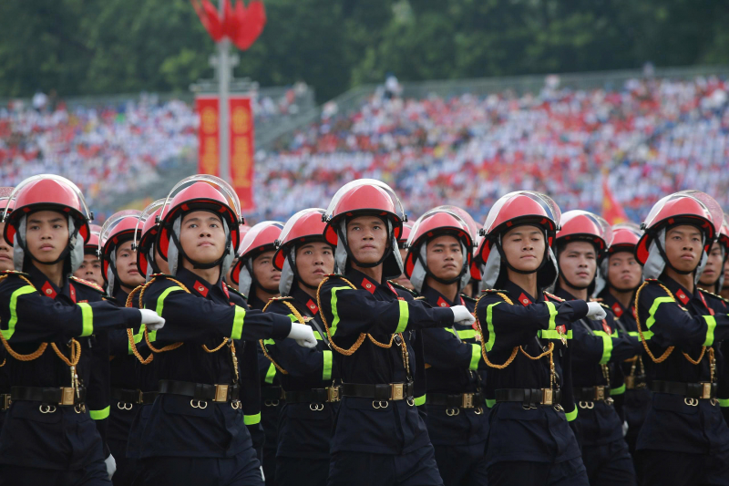 Cận cảnh các khối diễu binh hùng hậu của lực lượng CAND tại Lễ tổng duyệt A80 -0