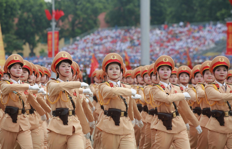 Cận cảnh các khối diễu binh hùng hậu của lực lượng CAND tại Lễ tổng duyệt A80 -0