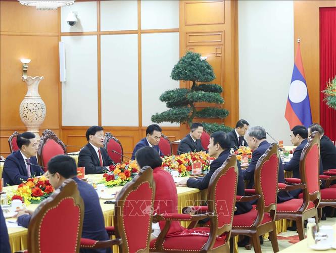 Tổng Bí thư Tô Lâm hội kiến Tổng Bí thư, Chủ tịch nước Lào Thongloun Sisoulith -0