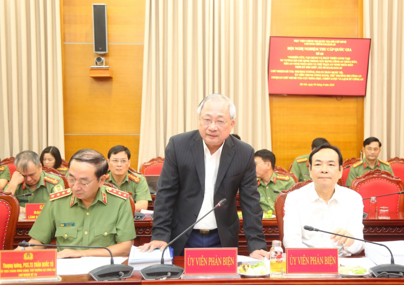 Nghiệm thu đề tài cấp Quốc gia nghiên cứu tư tưởng Hồ Chí Minh trong xây dựng, phát triển CAND -0