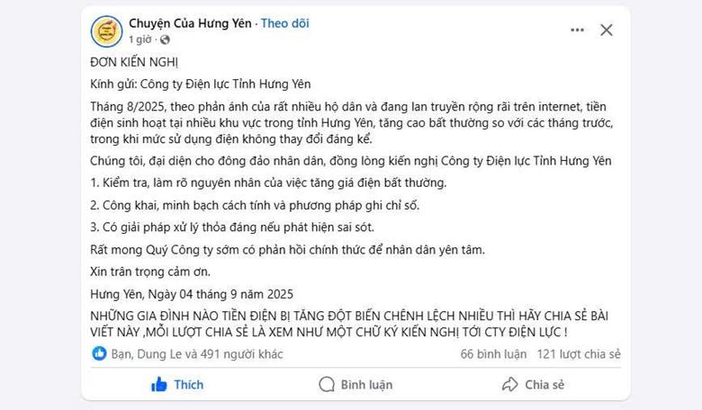 EVNNPC cảnh báo về việc lan truyền thông tin “copy” kiến nghị liên quan đến tiền điện tháng 8 -0
