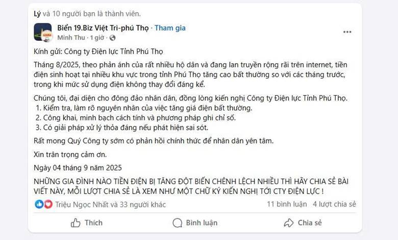 EVNNPC cảnh báo về việc lan truyền thông tin “copy” kiến nghị liên quan đến tiền điện tháng 8 -0