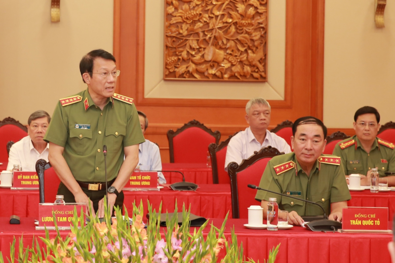 Tổng Bí thư và tập thể Bộ Chính trị làm việc với Ban Thường vụ Đảng ủy Công an Trung ương -0