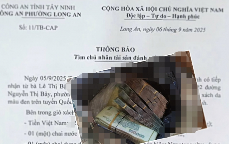 Công an phát thông báo tìm kiếm người đánh rơi giỏ xách chứa hơn 42 triệu đồng -0