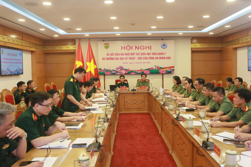 Trường Đại học Kỹ thuật-Hậu cần CAND và Học viện Quân y ký kết Biên bản hợp tác -0