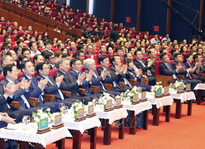 Tổng Bí thư dự Lễ kỷ niệm 50 năm Ngày thành lập Tập đoàn Công nghiệp - Năng lượng quốc gia Việt Nam -0