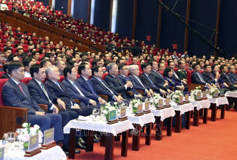 Tổng Bí thư dự Lễ kỷ niệm 50 năm Ngày thành lập Tập đoàn Công nghiệp - Năng lượng quốc gia Việt Nam -0