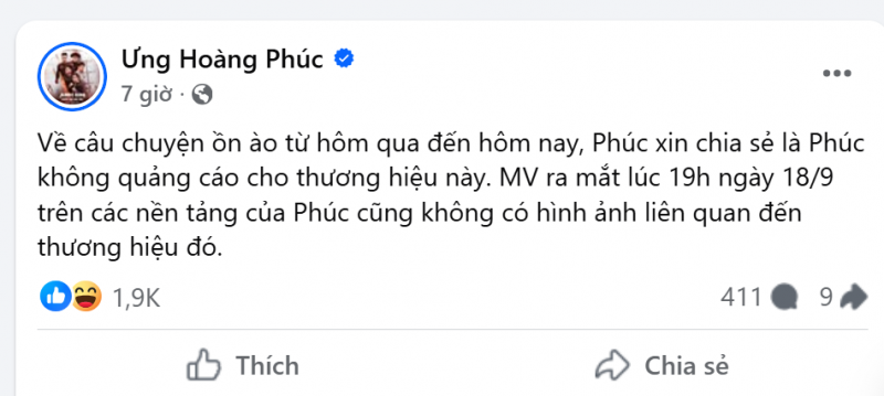 Ca sĩ Ưng Hoàng Phúc bị Công an mời lên làm việc liên quan đến MV gây xôn xao dư luận -0