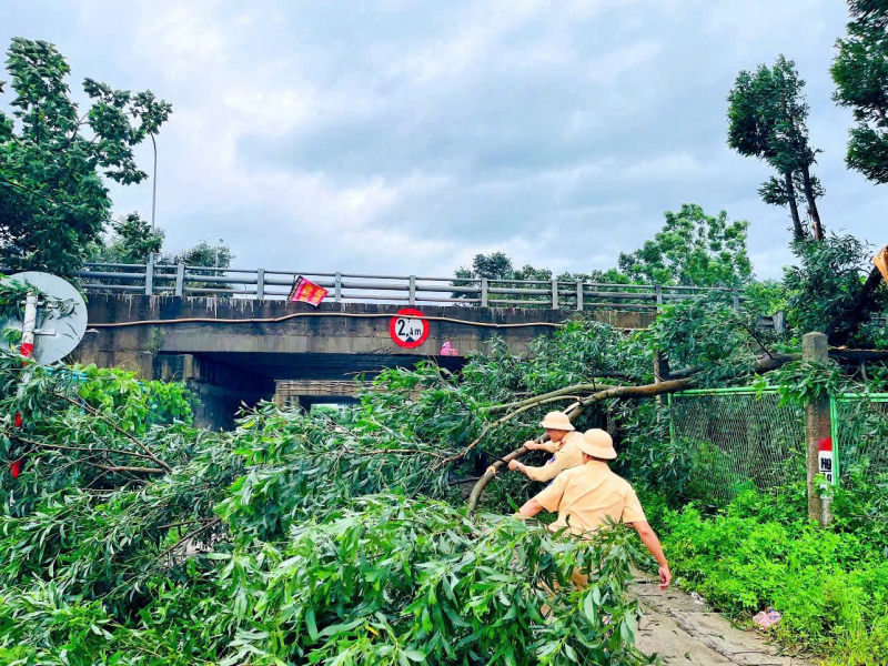 CSGT Hà Nội triển khai ứng phó Bão số 9 ở mức cao nhất -0