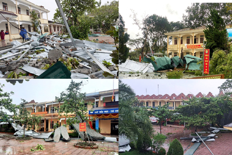 Doanh nghiệp, trường học tan hoang trước sức công phá của bão số 10 -1