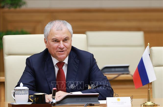 Thủ tướng Chính phủ Phạm Minh Chính hội kiến Chủ tịch Duma Quốc gia Nga -0