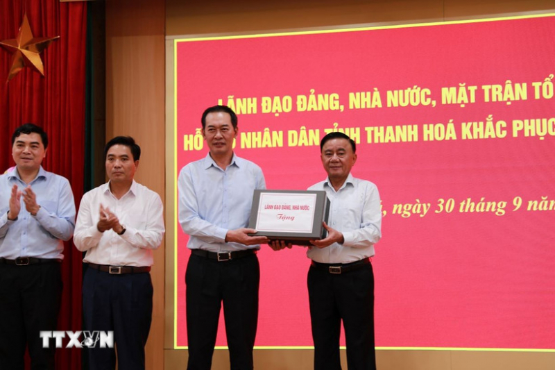 Thường trực Ban Bí thư thăm, động viên, hỗ trợ nhân dân tỉnh Thanh Hóa -0