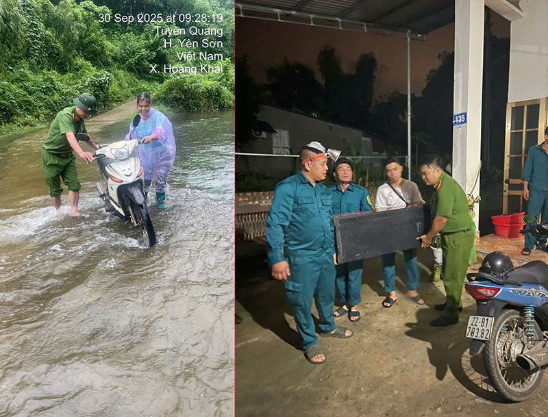 Lực lượng Công an Tuyên Quang căng mình cùng nhân dân ứng phó với bão lũ -2