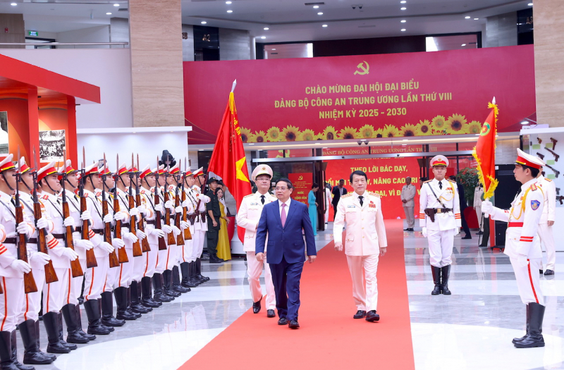 Các đồng chí lãnh đạo chủ chốt của Đảng dự Đại hội đại biểu Đảng bộ Công an Trung ương lần thứ VIII -0