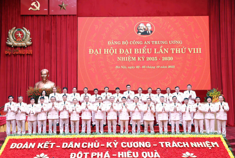 Bế mạc Đại hội đại biểu Đảng bộ Công an Trung ương lần thứ VIII -1