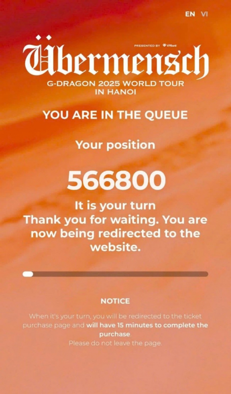 Cơn số vé G-DRAGON 2025 WORLD TOUR [Übermensch] IN HANOI -0