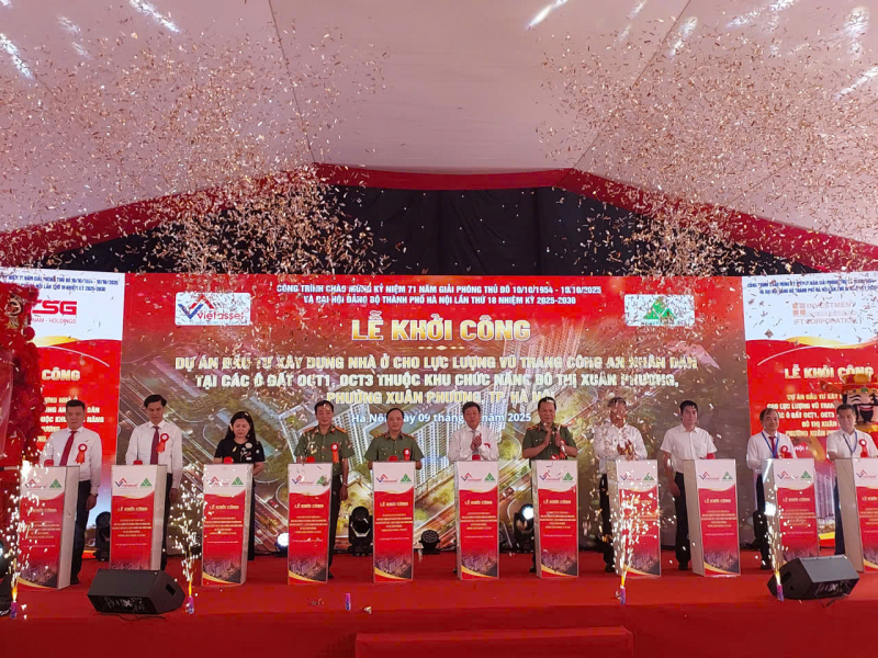 Khởi công dự án đầu tư xây dựng nhà ở cho lực lượng vũ trang CAND tại KĐT Xuân Phương -0