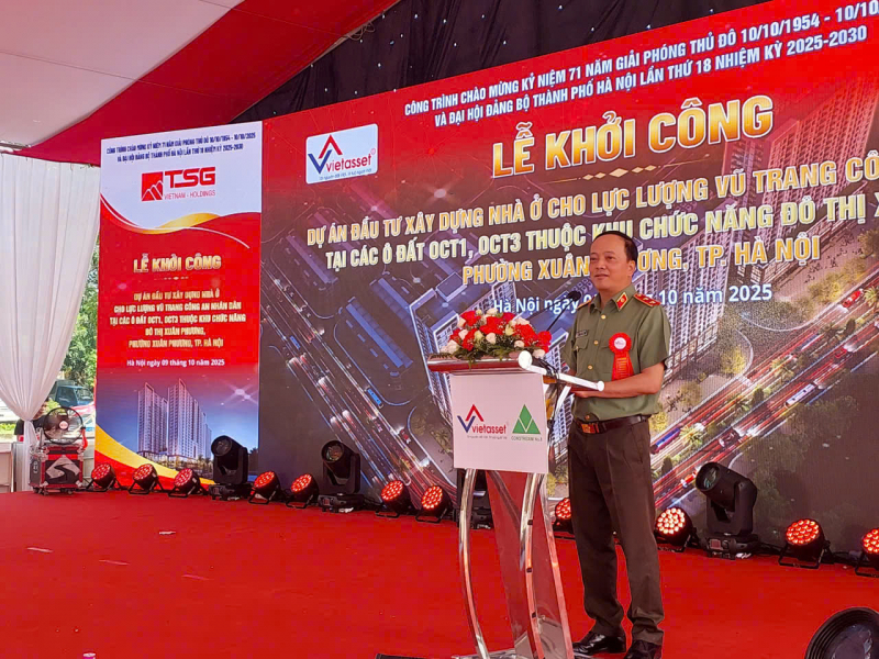 Khởi công dự án đầu tư xây dựng nhà ở cho lực lượng vũ trang CAND tại KĐT Xuân Phương -0