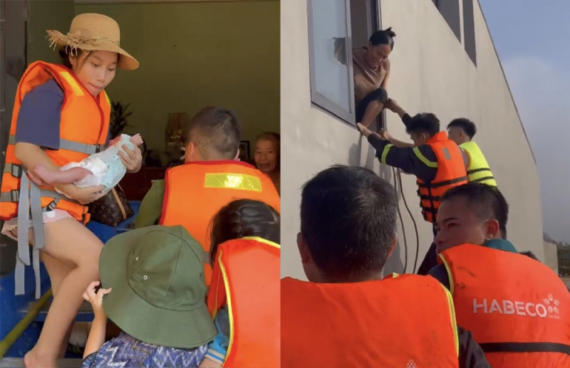 Công an tỉnh Bắc Ninh chạy đua với lũ, cứu người dân ra khỏi vùng ngập sâu -0