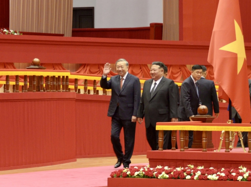 Lễ đón Tổng Bí thư Tô Lâm thăm cấp Nhà nước Cộng hòa Dân chủ Nhân dân Triều Tiên -0